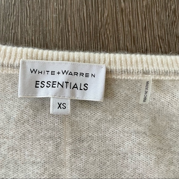 White+ Warren Essentials Ivory Cashmere Sweater Sz XS - Picture 5 of 6